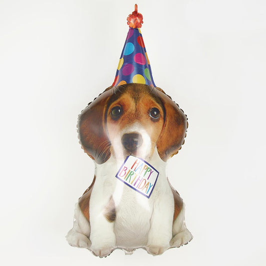 Simpatico palloncino a forma di cane di buon compleanno per la decorazione di compleanno del bambino, compleanno di adolescenti