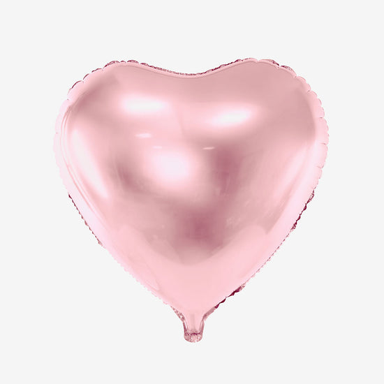 Ballon coeur rose clair hélium pour une déco mariage, saint valentin