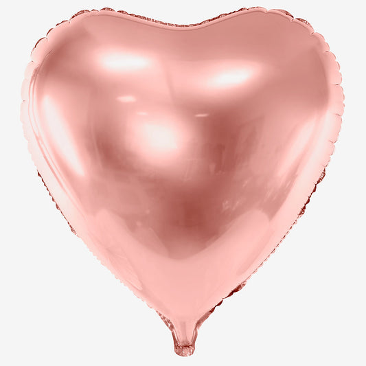 Giant aluminum rose gold heart-shaped balloon birthday wedding evjf
