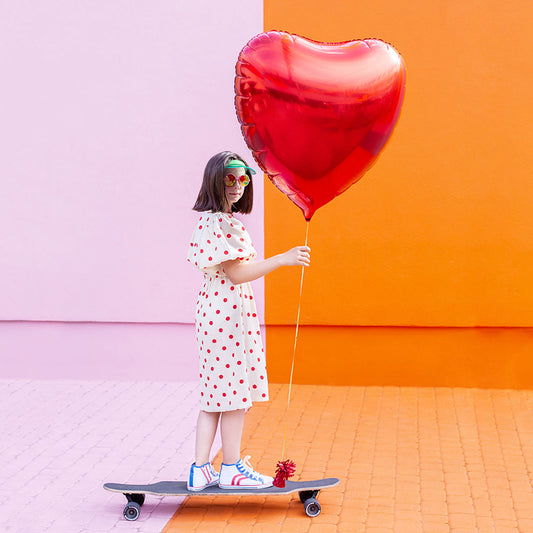 Saint Valentin ou EVJF : ballon hélium géant coeur rouge offrir My Little Day