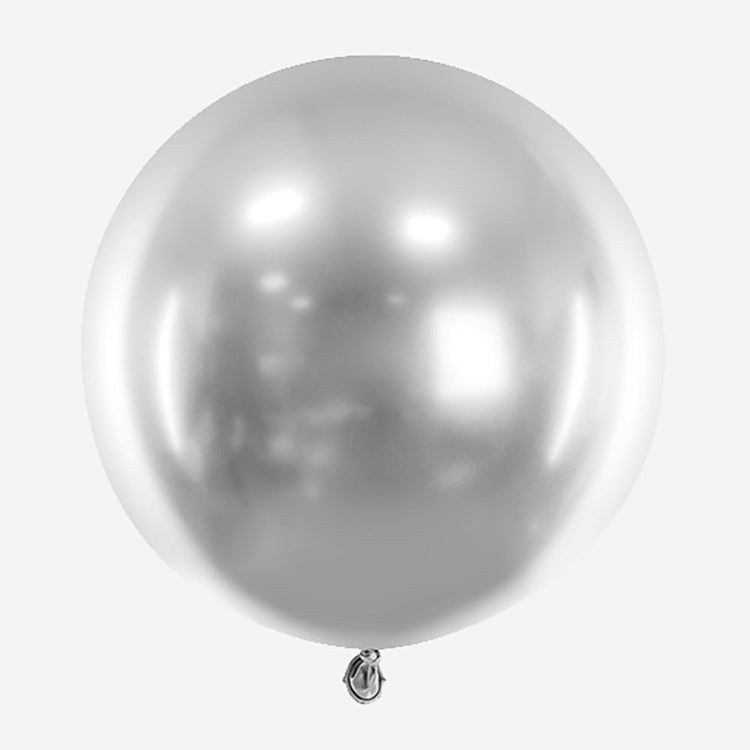 Ballon de baudruche latex : 5 ballons argent métallisés