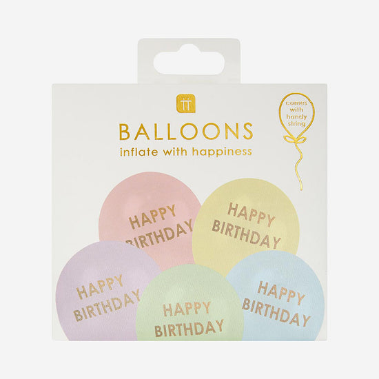 Décoration d'anniversaire : ballons de baudruche pastel