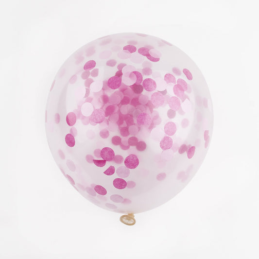 Ballons de baudruches confettis roses pour toutes vos deco de fete.