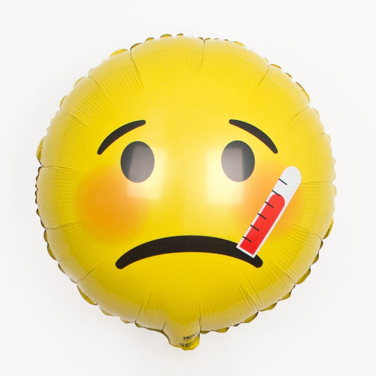 Ballon hélium emoji malade pour fête anniversaire
