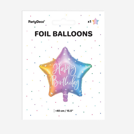Packaging ballon étoiel happy birthday