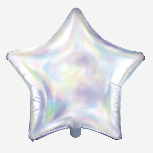 Ballon étoile iridescent pour anniversaire reine des neiges, baby shower