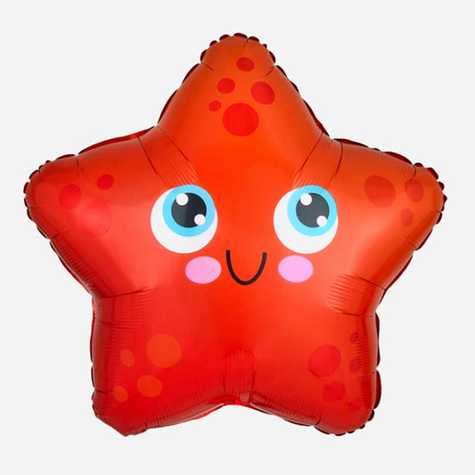 Idee deco pour anniversaire animaux marin : ballon mylar étoile de mer