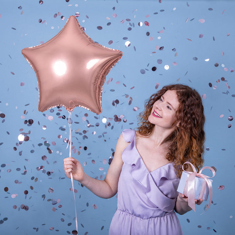 Inspiración para el 30 cumpleaños: globo de estrella de oro rosa