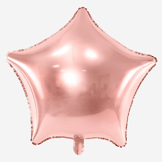 Rose gold star balloon for princess birthday, girl baby shower