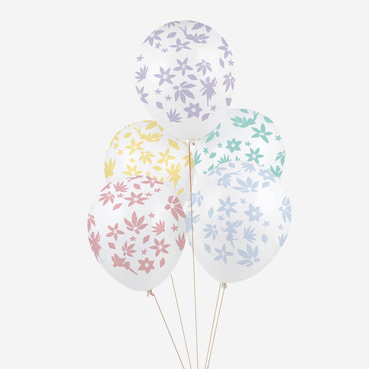 Pastel flower balloons for fairy girl birthday, princess