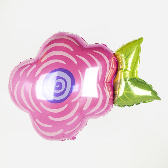 Ballon helium fleur rose pour déco anniversaire fille