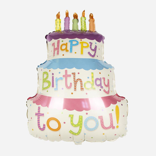 Pastel globo feliz cumpleaños para la decoración de cumpleaños