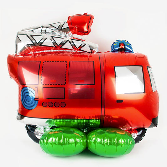 Giant birthday party balloon in the shape of a fire truck