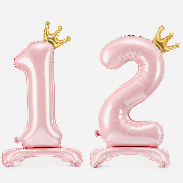 Acheter Ballons roses en aluminium avec chiffres dorés, 10 pièces
