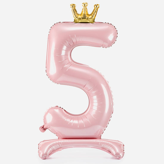 Ballon chiffre géant rose clair - Décoration anniversaire fille
