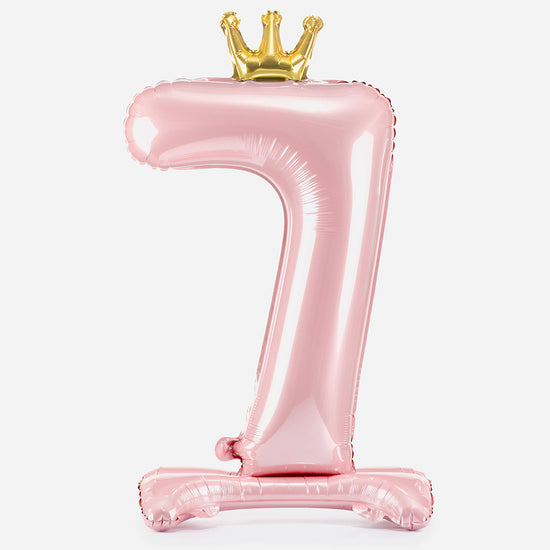 Ballon chiffre géant rose clair - Décoration anniversaire fille