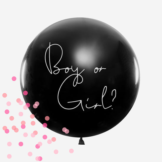 kit ballon géant et confettis pour fête gender reveal fille My Little Day 