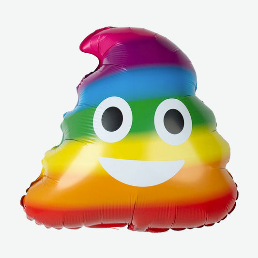 Globo de helio Rainbow poo: decoración original de cumpleaños adolescente