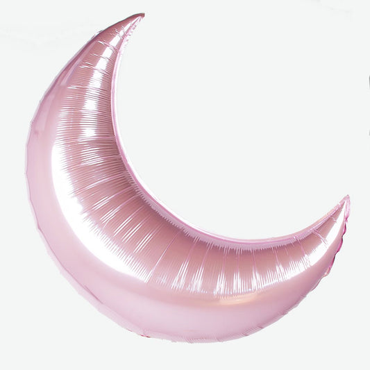 Ballon helium lune rose pastel pour decoration baby shower fille