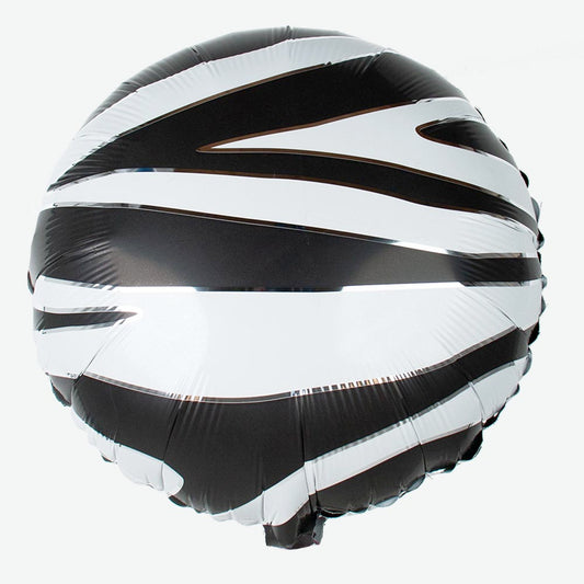 Zebra pattern round mylar balloon for safari birthday decoration