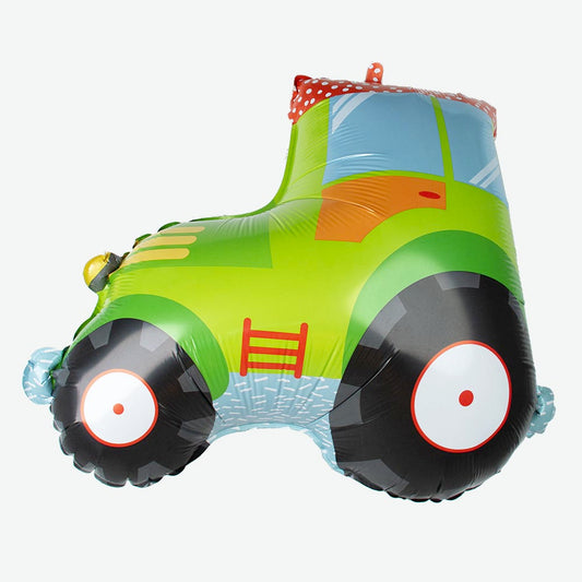 Ballon mylar tracteur vert pour anniversaire animaux de la ferme