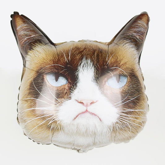 Globo de helio de gato gruñón para decoración de cumpleaños divertida, decoración de cumpleaños para adultos