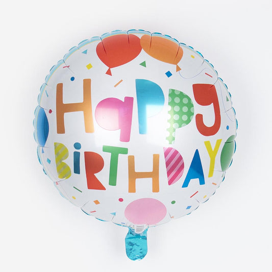 Palloncino multicolore di buon compleanno: decorazione di compleanno del bambino
