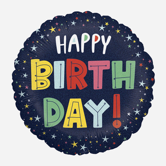 Colorido globo decorativo de feliz cumpleaños para fiesta de cumpleaños de niños o adultos
