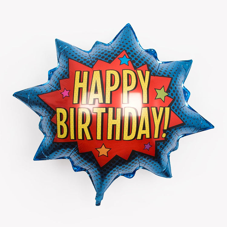 Ballon hélium Happy Birthday pour anniversaire enfant