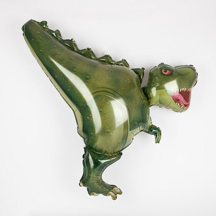 Globo de dinosaurio T-rex para decoración temática de cumpleaños de niño.