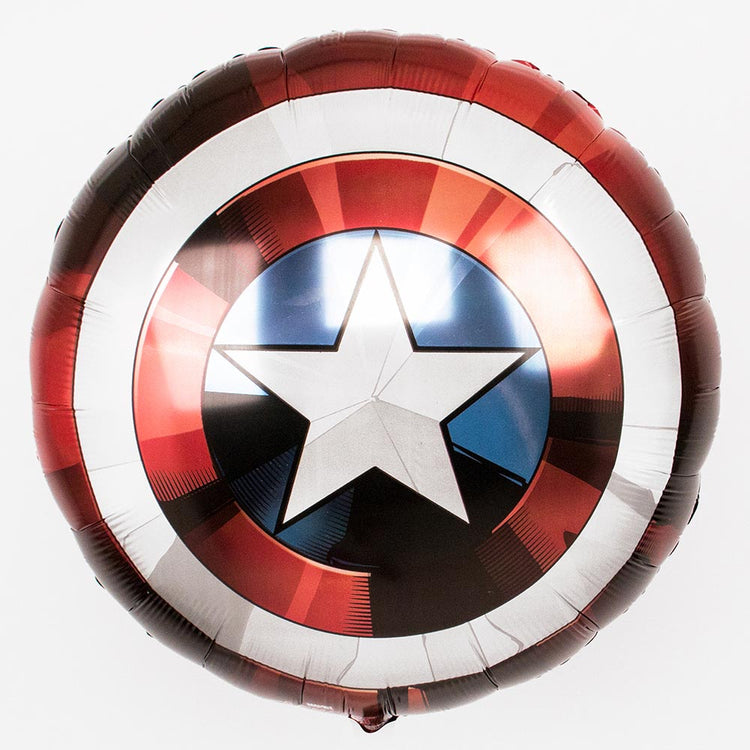 Captain America balloon for an Avengers superhero themed party.