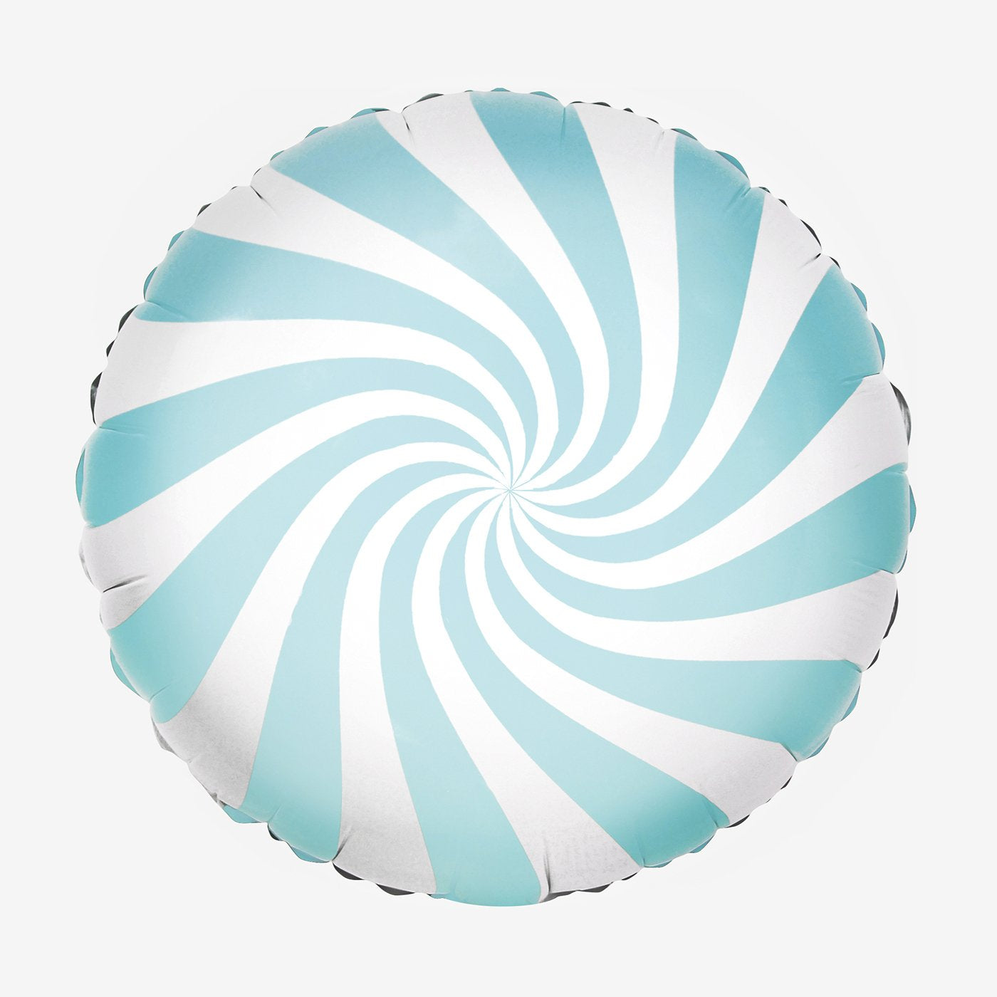 Globo de helio en espiral de caramelo azul claro para decoración de baby shower de niño.
