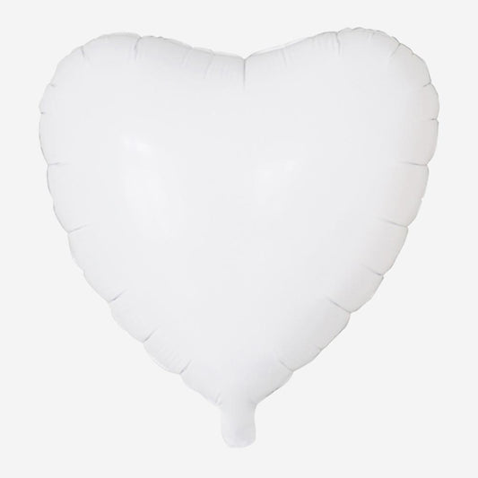 Large silver heart-shaped balloon: birthday, wedding, baby shower