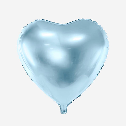 Globo azul en forma de corazón: cumpleaños de la reina de las nieves, baby shower de niño