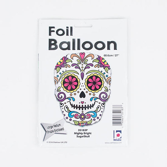 Packaging ballons tete de mort calavera pour fete thème mexicain