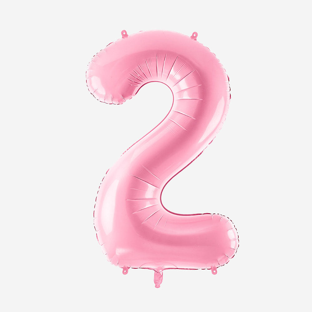 Grand ballon en forme de chiffre 2 en feuille d'hélium Mylar pour  décoration d'anniversaire - 101,6 cm - Or rose