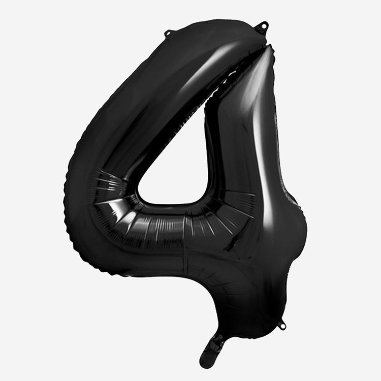 Ballon Hélium Géant Anniversaire Noir - Chiffres au choix - Jour