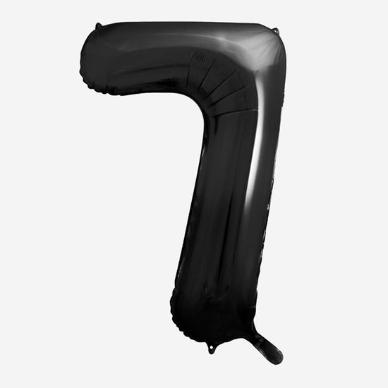 Decoración de cumpleaños: globo gigante negro número 7