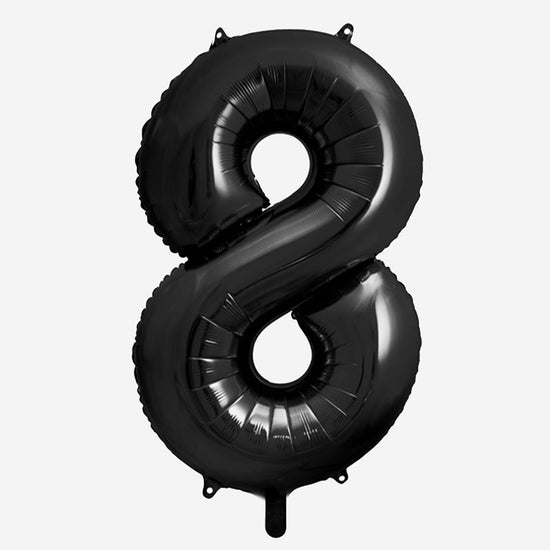 Décoration anniversaire : ballon chiffre noir géant 8