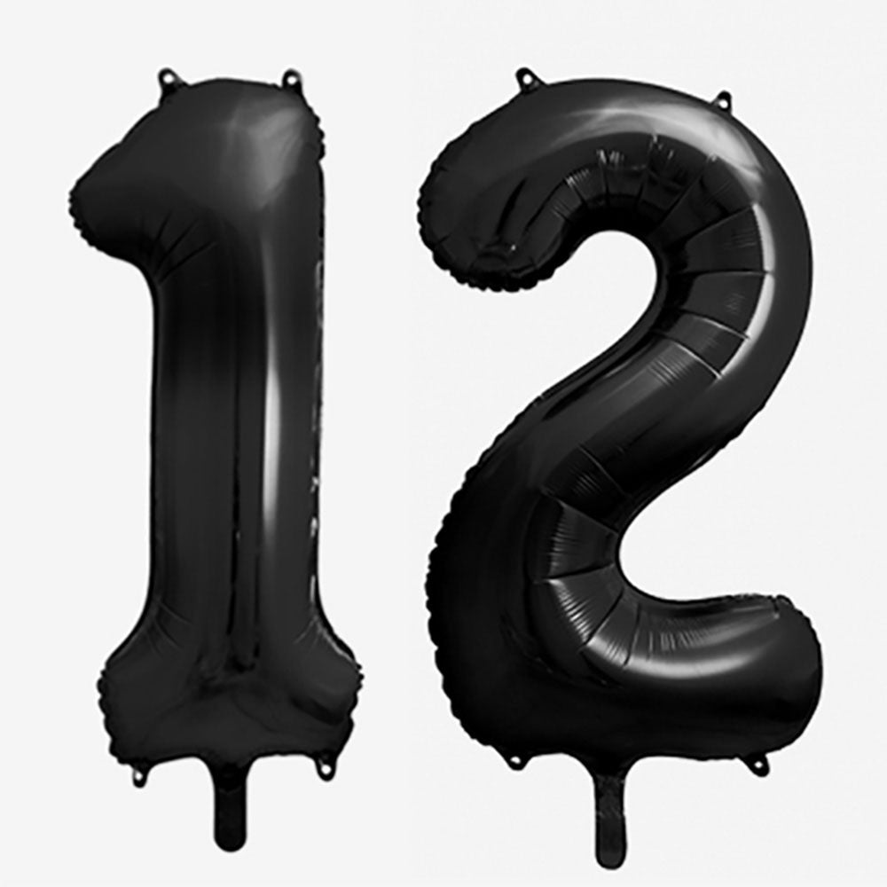 Ballon anniversaire chiffre 0 Noir 102cm : Ballons Chiffre Noirs
