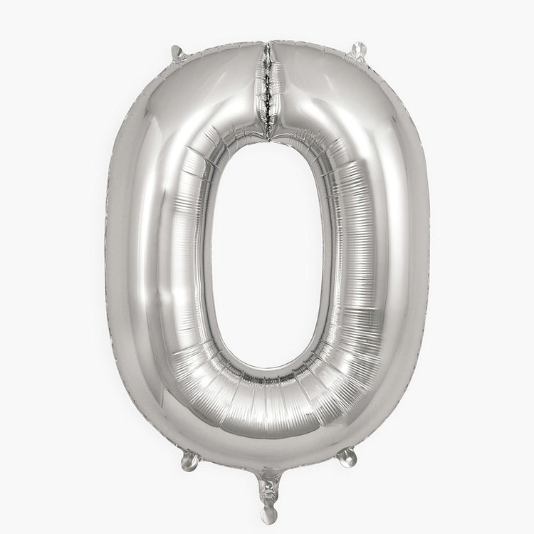 Ballon chiffre 1 en aluminium 86 cm - Argent - Bobidibou