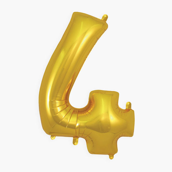 Ballon hélium géant chiffre 4 ballon doré pour décoration fête anniversaire