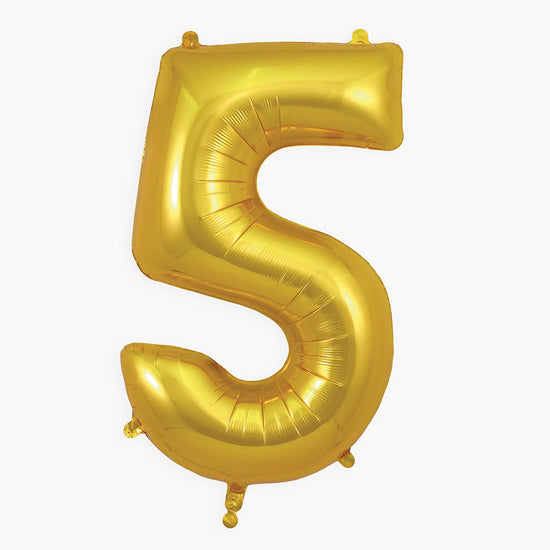 Ballon hélium géant chiffre 5 ballon doré pour décoration fête anniversaire 