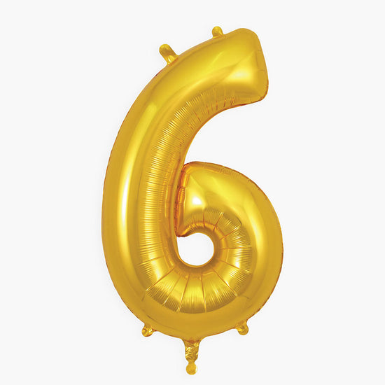 Ballon hélium géant chiffre 6 ballon doré pour décoration fête anniversaire