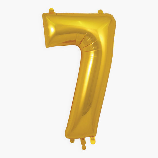 Ballon hélium géant chiffre 7 ballon doré pour décoration fête anniversaire