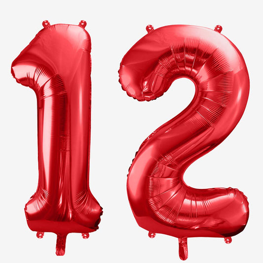 Birthday decoration: giant red aluminum number balloon