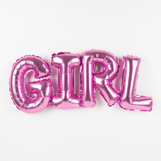 Pink girl balloon for the decoration of a girl's baby shower!