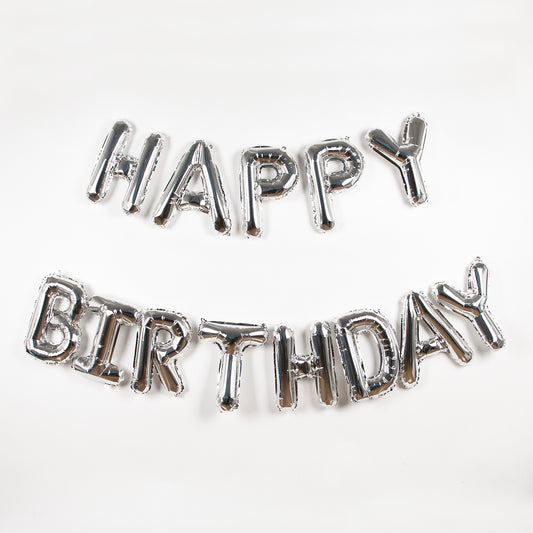 Palloncini con lettere in alluminio di buon compleanno da appendere per la decorazione di compleanno