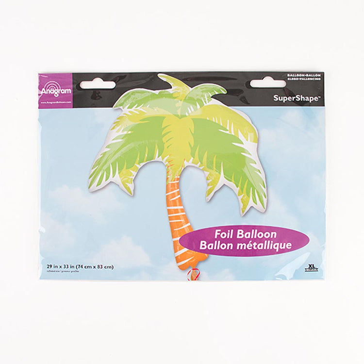 Palm tree helium balloon for tropical themed birthday decoration