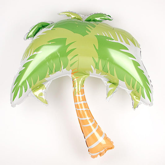 Palm tree balloon to inflate with a helium tank for tropical party decoration